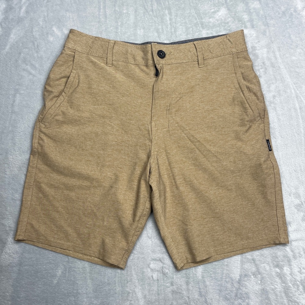 ONeill Hybrid Walk Shorts Mens Size 31 Tan Heather Stretch Board Shorts Khaki